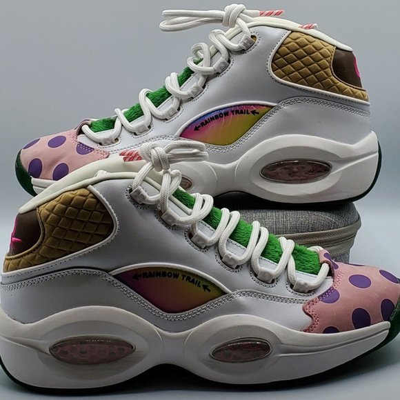 Reebok x Hasbro Question Mid Men's Size 10.5 'Candy Land' White GZ8826 Rare - Picture 1 of 9